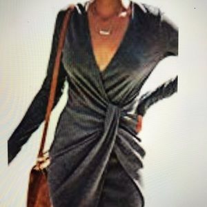 Mini dress- long sleeve,  V neck  twist front